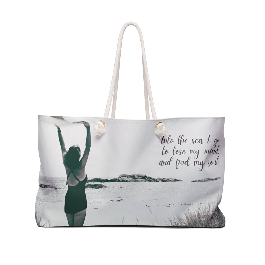 "Into the sea I go" Weekender Bag