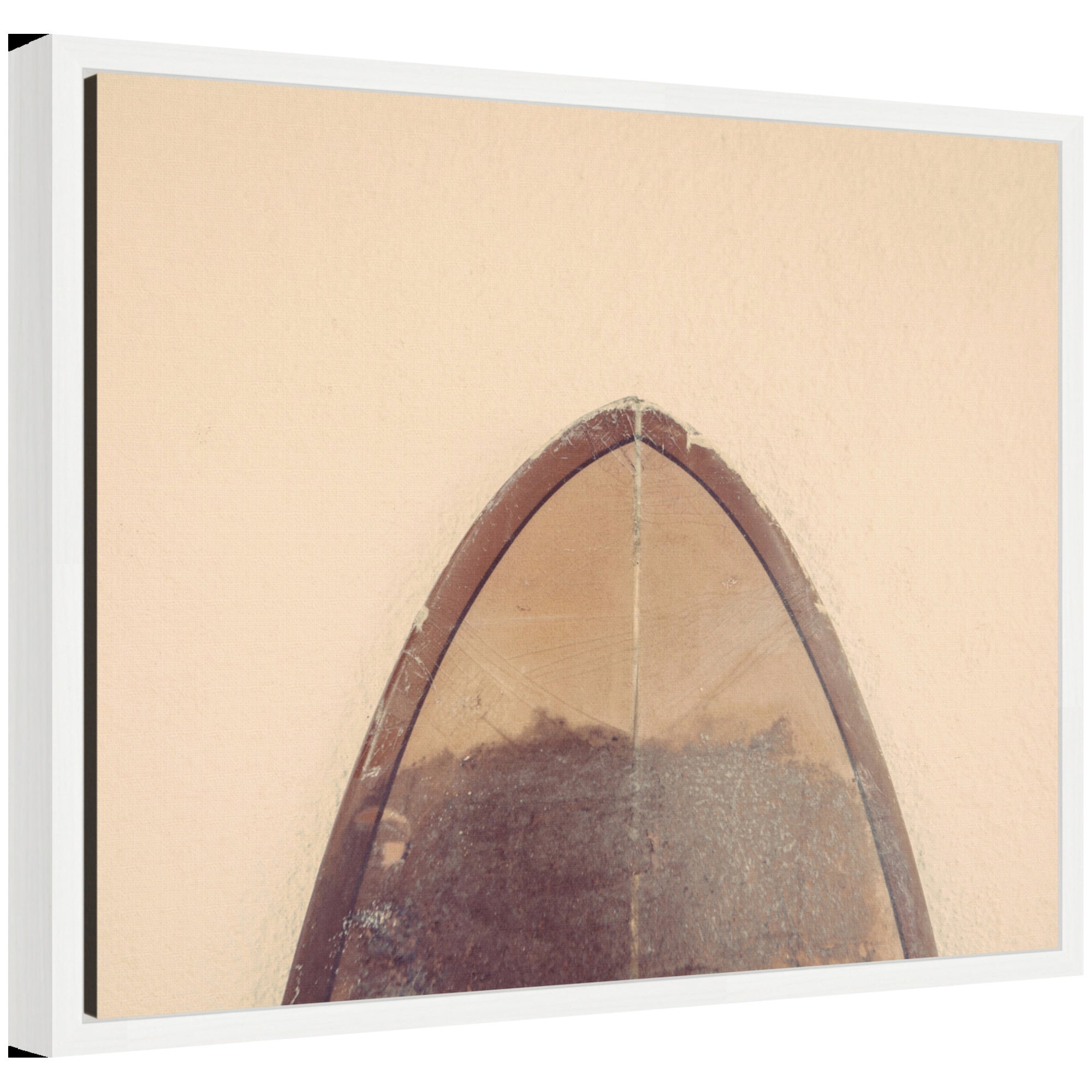 Sylvie Abstract Minimalist Coastal Retro Surfboard Framed Canvas by Saint and Sailor Studios