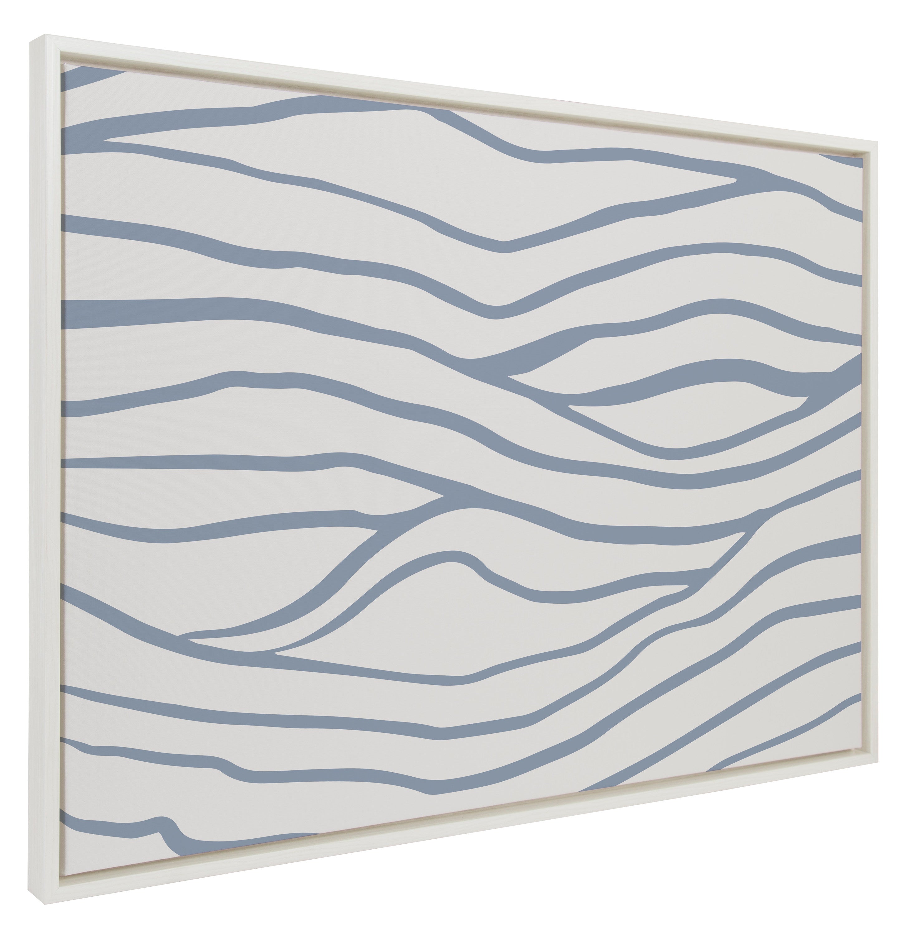 Sylvie Simple Elegant Coastal Waves Framed Canvas by The Creative Bunch Studio
