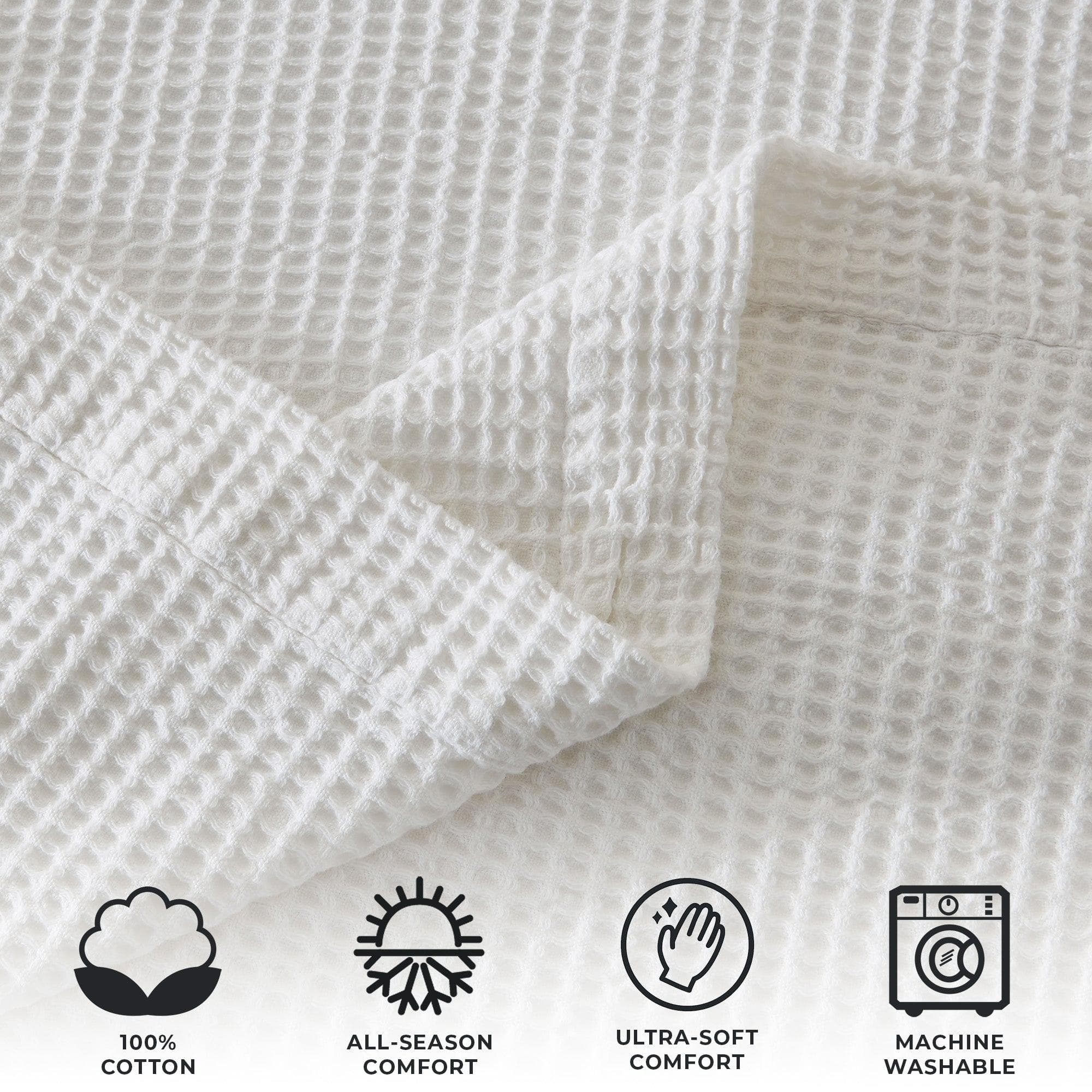 100% Cotton Waffle Weave Blanket - Mikala Collection