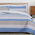3 Piece Striped Quilt Set - Bryce Collection