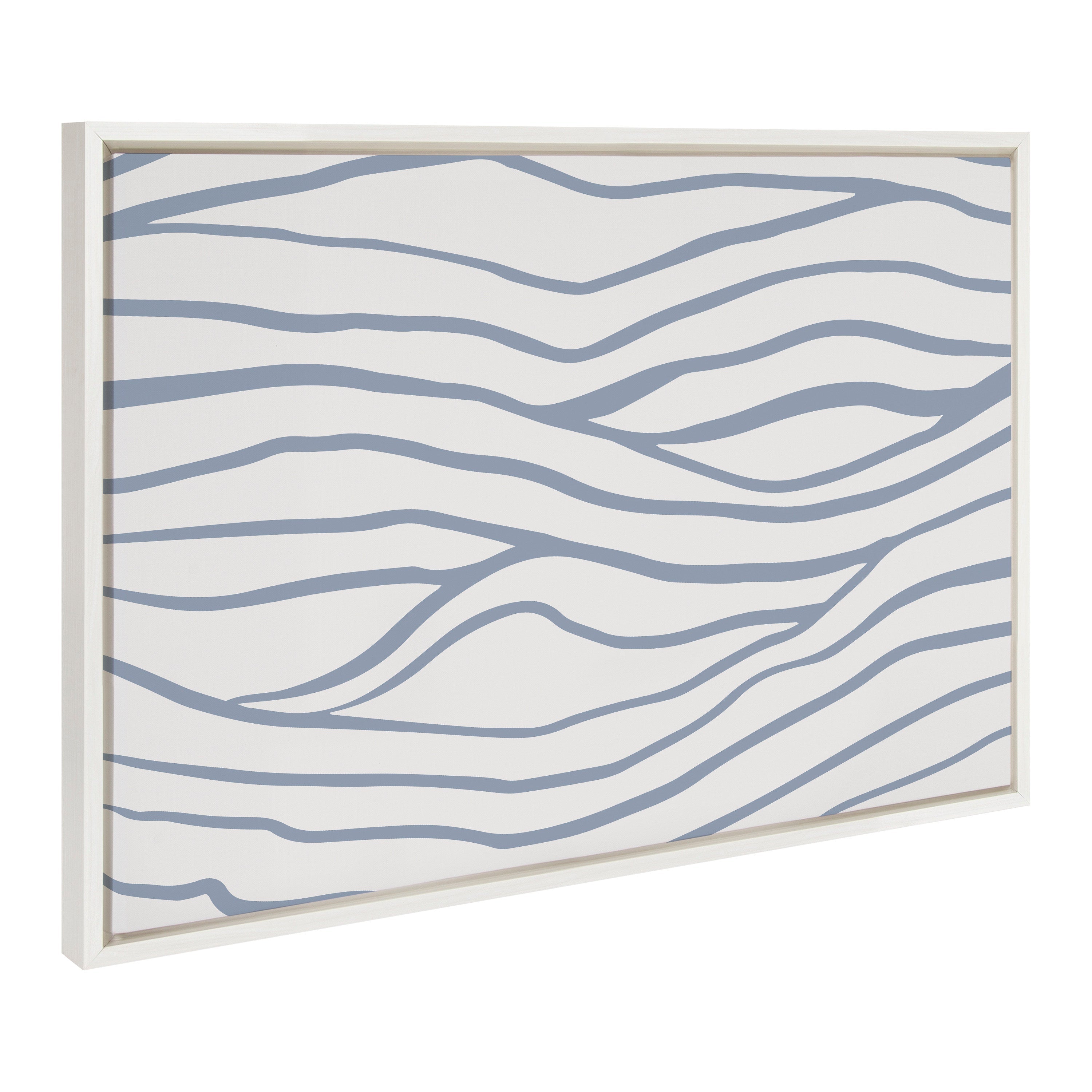 Sylvie Simple Elegant Coastal Waves Framed Canvas by The Creative Bunch Studio